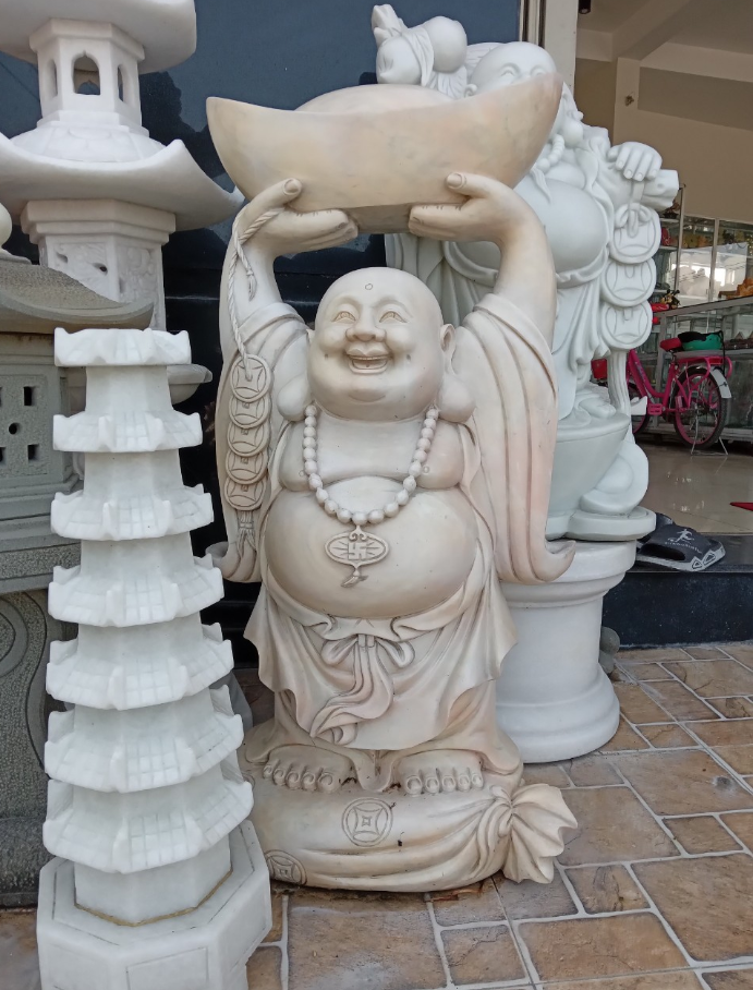 Tượng Phật Di Lặc Ngũ Phúc Đá Trắng Non Nước